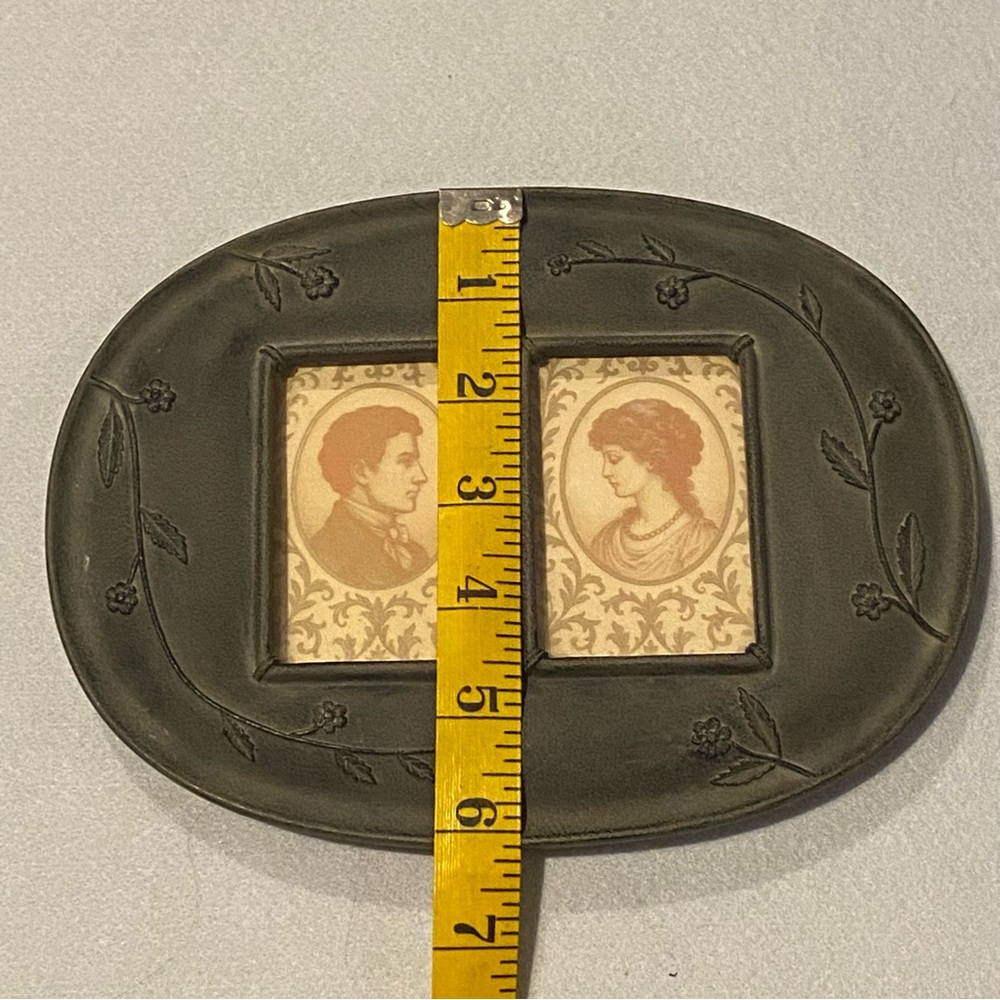 Rustic Embossed Bronze Iron 2-openng French Country photo Picture Desktop Frame - Picture 5 of 8